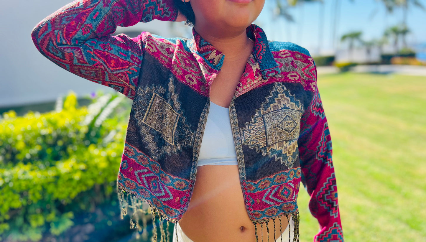 Cropped Aztec Jacket