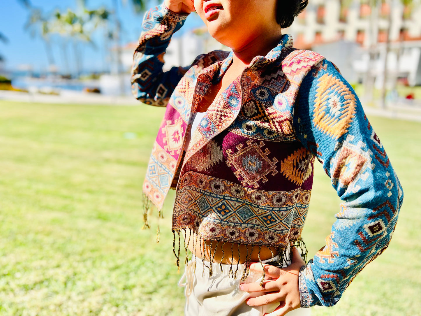 Cropped Aztec Jacket